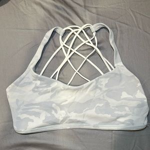 Lululemon Free to Be Wild Rib Bra in White Camo